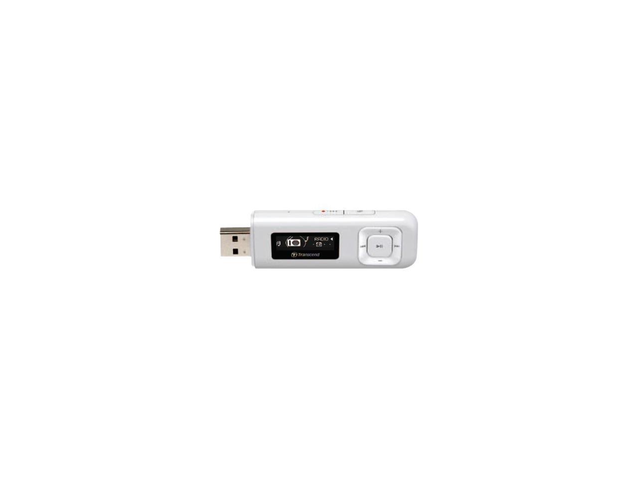 8GB Transcend USB Digital MP3 Music Player, FM Radio and a Voice Recorder MP330 (White) Model TS8GMP330W