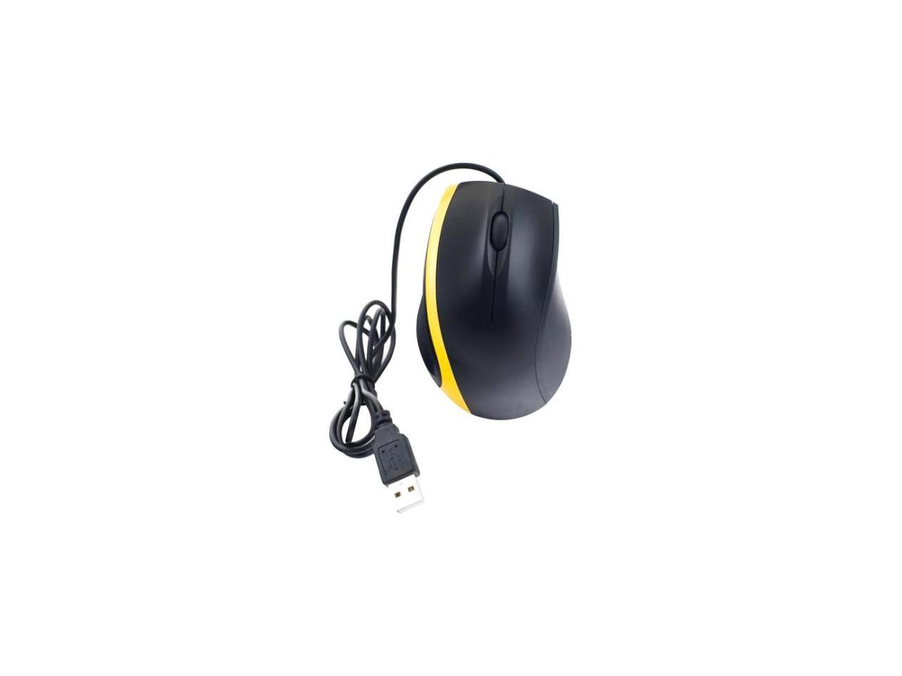 NEON 3D Optical Mouse Dual-Button with Scrool-Wheel. Black With a Yellow Stripe Model NEO-865A-MSE