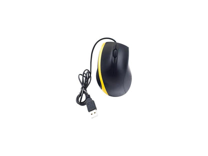NEON 3D Optical Mouse Dual-Button with Scrool-Wheel. Black With a Yellow Stripe Model NEO-865A-MSE