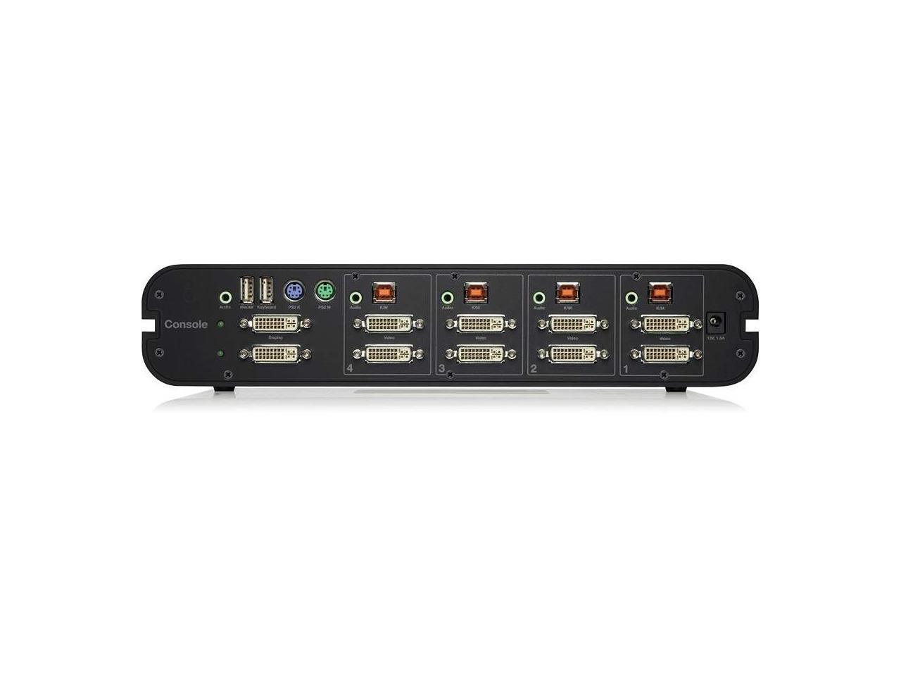 Belkin F1DN104E-3 - Advanced Secure Dual-Head DVI-I KVM Switch; 4-Port, PP3.0