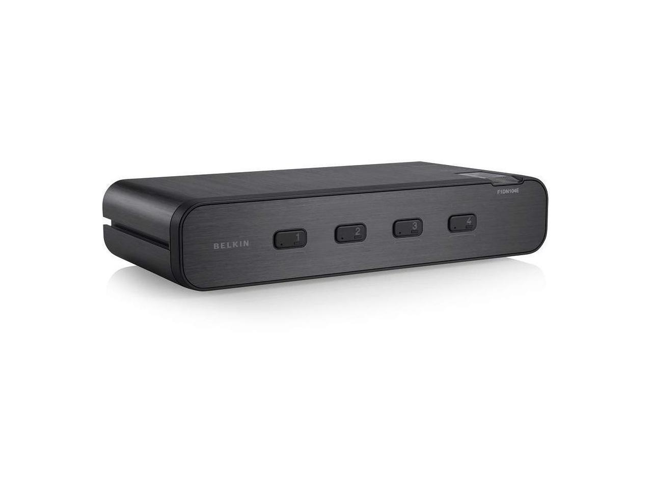 Belkin F1DN104E-3 - Advanced Secure Dual-Head DVI-I KVM Switch; 4-Port, PP3.0