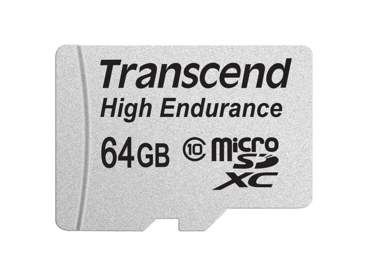 64GB Transcend High Endurance MicroSDXC Card CL10 w/SD Adapter