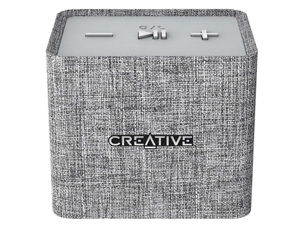 Creative NUNO micro Speaker System - Wireless Speaker(s) - Portable - Battery Rechargeable - Heather Gray