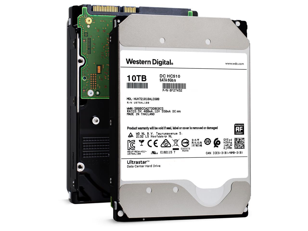 WD Ultrastar DC HC510 0F27452 10TB 7200 RPM 256MB Cache SATA 6.0Gb/s 3.5" Hard Drives Bare Drive