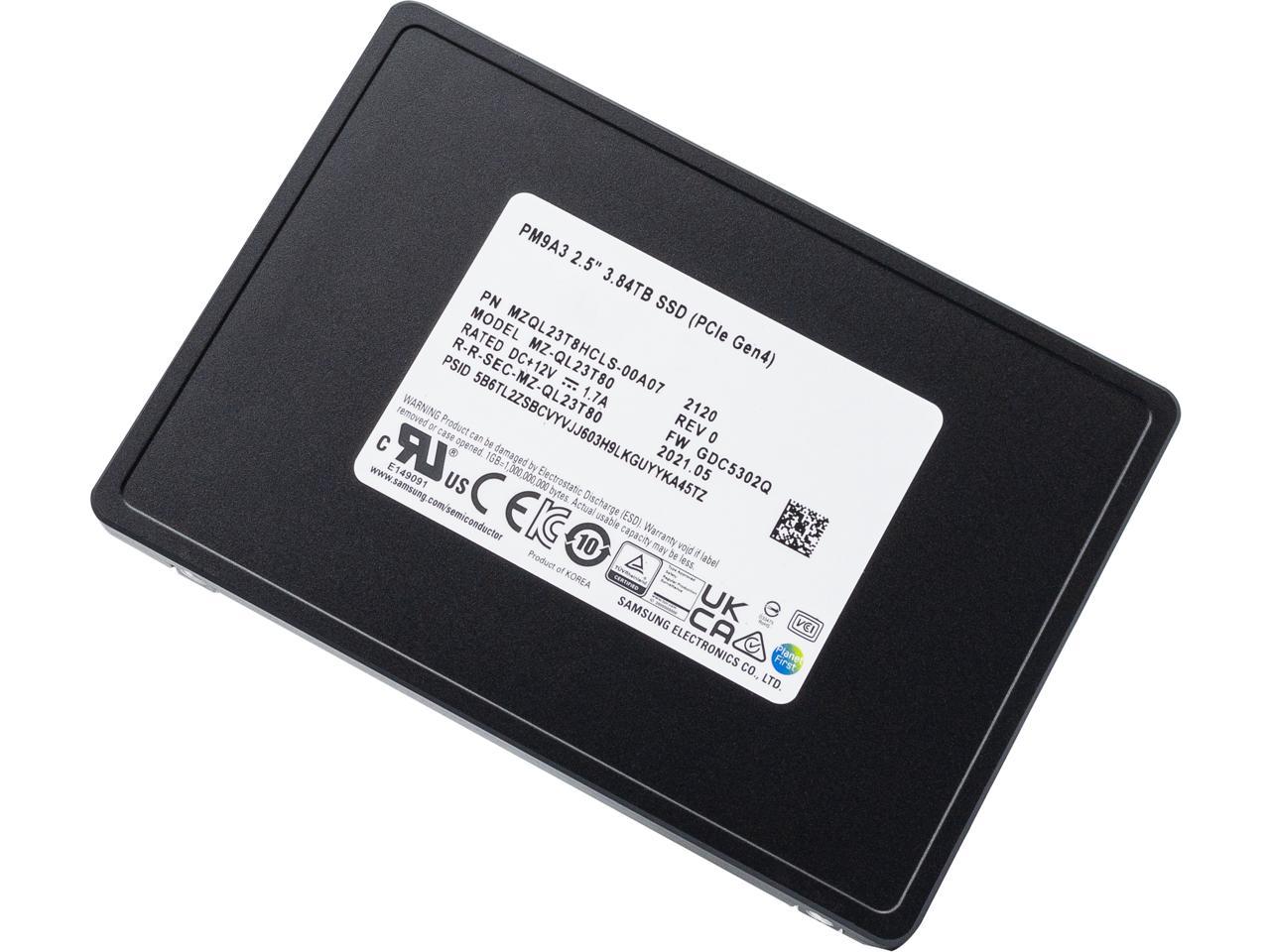 Samsung PM9A3 3.84TB PCIe Gen4 x4 NVMe U.2 Enterprise SSD MZQL23T8HCLS-00A07 (MZ-QL23T80)