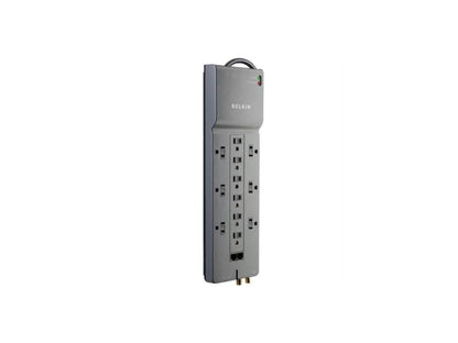belkin be112234-10 12-outlet 8-foot 3996 joules home/office surge protector w/ phone,ethernet,coaxial protection&extended cord
