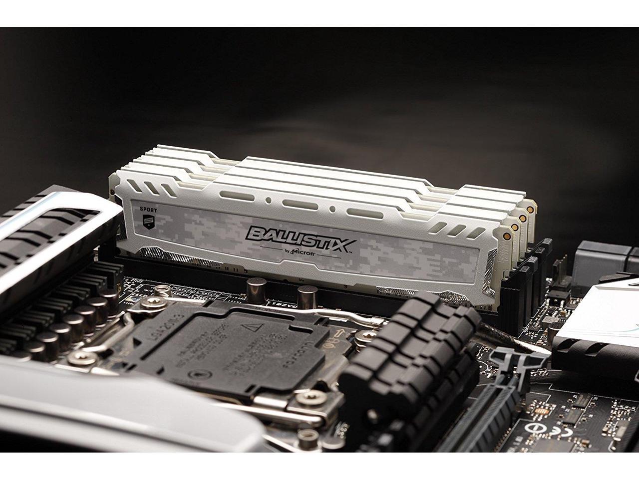 Ballistix Sport LT 8GB Kit (4GBx2) DDR4 2400 MT/s (PC4-19200) DIMM 288-Pin - BLS2K4G4D240FSC (White)