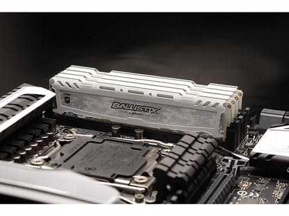 Ballistix Sport LT 8GB Kit (4GBx2) DDR4 2400 MT/s (PC4-19200) DIMM 288-Pin - BLS2K4G4D240FSC (White)
