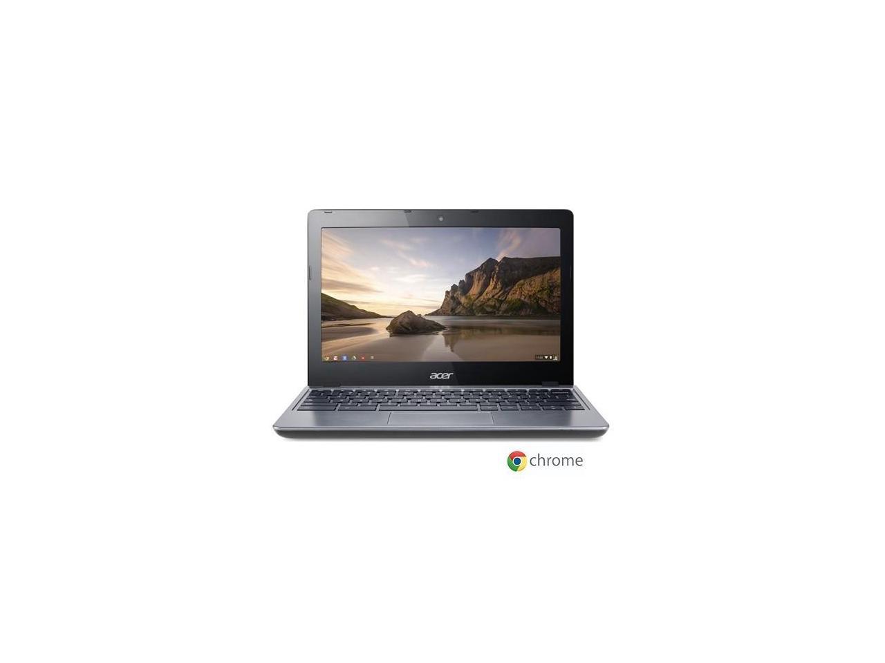 Acer Chromebook C720-2844 Intel Celeron 2955U X2 1.4GHz 4GB 16GB SSD 11.6", Black
