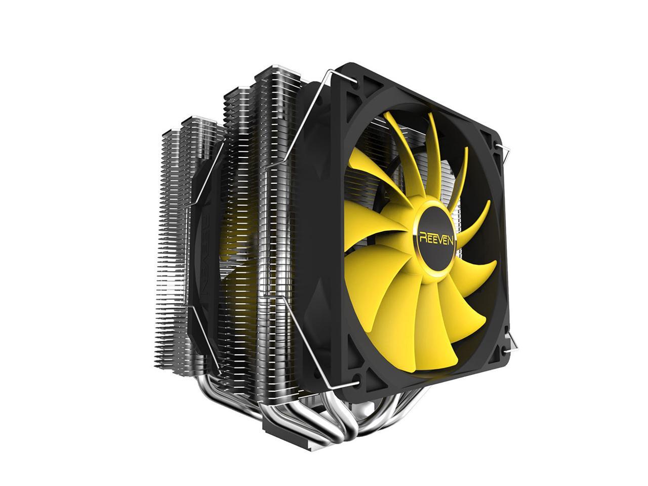 Reeven Okeanos Premium 140mm Dual Fans/Heatsinks CPU Cooler, 6 Heatpipes Copper Base