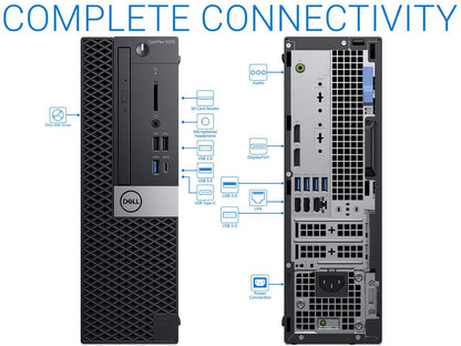 Dell OptiPlex 5070 Desktop, Intel Core i7-9700 Upto 4.7GHz, 32GB RAM, 2TB NVMe SSD + 1TB HDD, DVDRW, DisplayPort, Wi-Fi, Windows 10 Pro