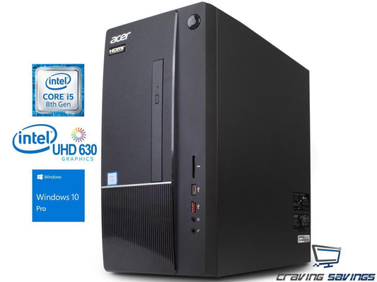 Acer Aspire TC Series Destop, Intel 6-Core i5-8400 Upto 4.0GHz, 16GB DDR4, 256GB SSD, DVD-RW, VGA, HDMI, USB, Card Reader, Wi-Fi, Bluetooth, Windows 10 Professional 64Bit
