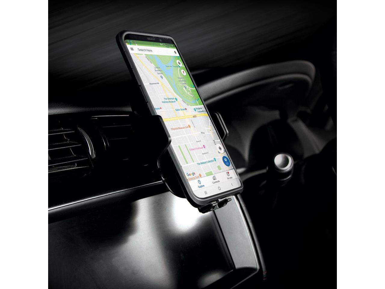 Veho TA-8 Universal in-car smartphone cradle/holder with Qi wireless charging | Auto sensing open/close clasp system | windscreen suction cup & air vent fixing mount(s) | Designed in UK | VAA-014-TA8