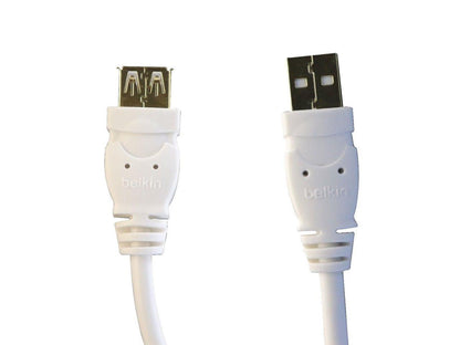 Belkin Universal 6Ft A/A Male USB to Female USB 1.0 Data Extension Cable - White