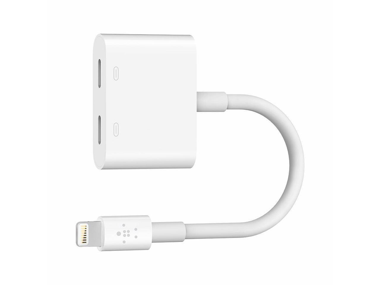 Belkin 2-in-1 Dual Lightning Audio Charge Splitter Adapter for iPhone X 8 7 Plus