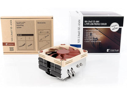 Noctua NH-L9x65 SE-AM4, Premium Low-profile CPU Cooler with 92mm Fan for AMD AM4 (Brown)