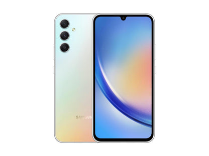 Samsung Galaxy A34 5G A346M 128GB Dual SIM GSM Unlocked Android Smartphone (Latin Variant/US Compatible LTE) - Awesome Silver