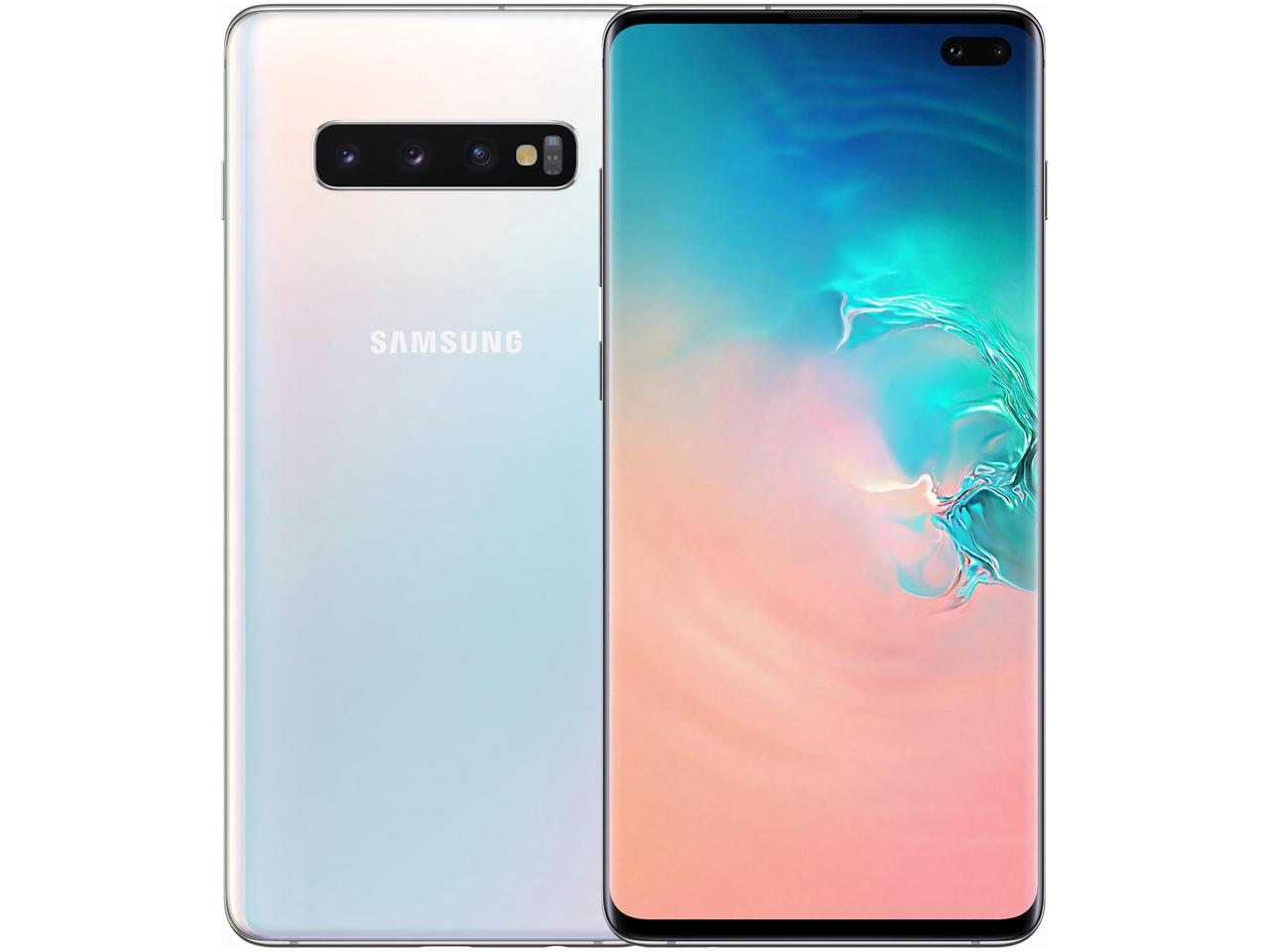 Samsung Galaxy S10+ G975 128GB Unlocked GSM LTE Phone with Triple 12 MP + 12 MP + 16 MP Rear Camera - Prism White (International Version)