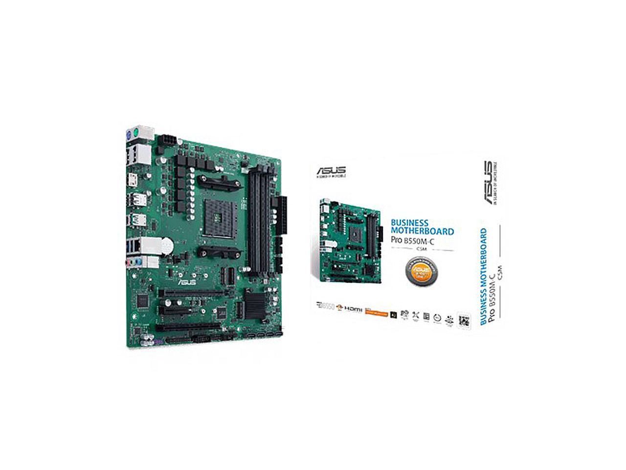 ASUS PRO B550M-C/CSM AM4 AMD B550 SATA 6Gb/s USB 3.0 HDMI Micro ATX AMD Motherboard