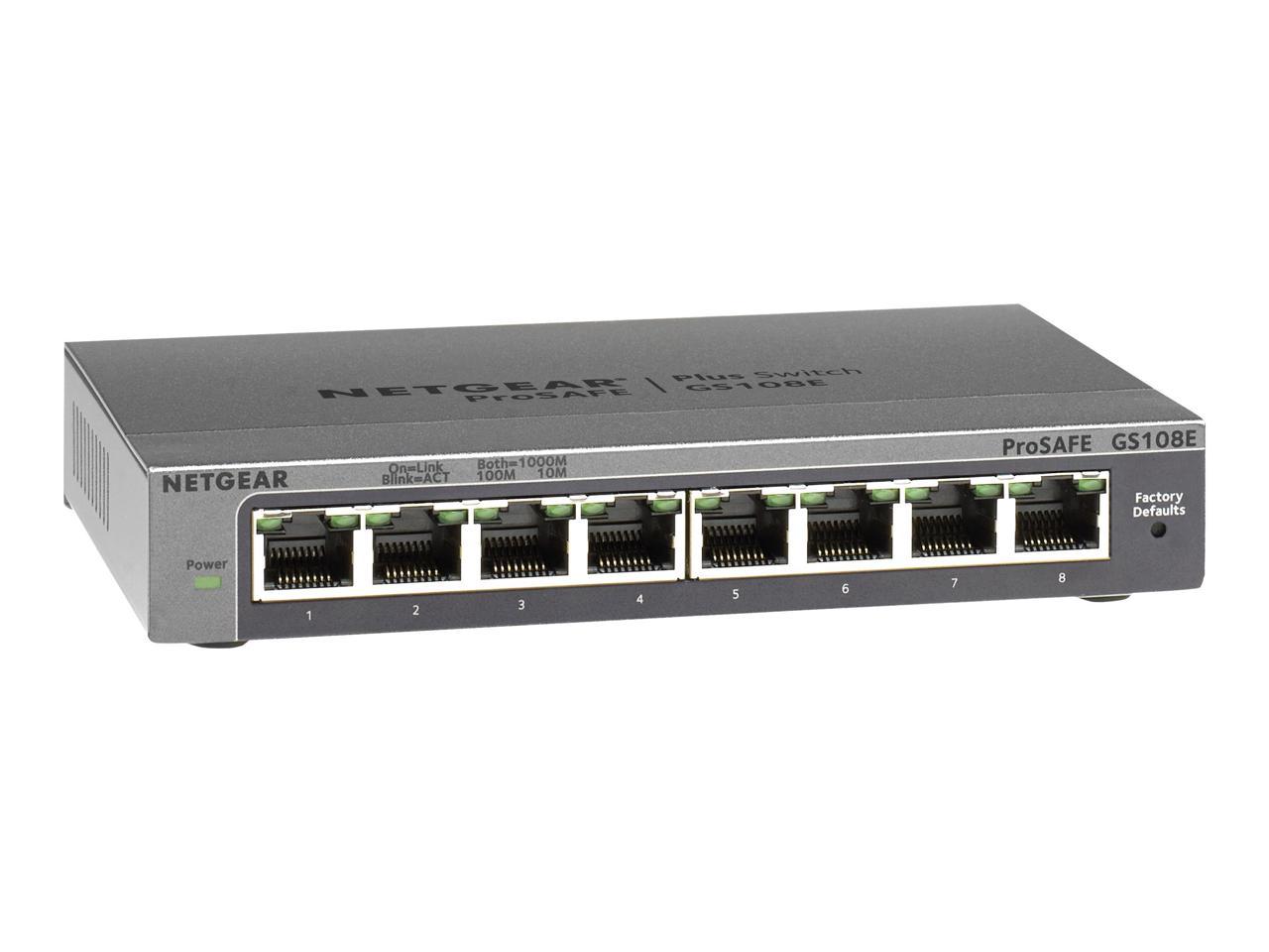 NETGEAR Plus GS108Ev3 - switch - 8 ports - unmanaged (NET-GS108E-300NAS)