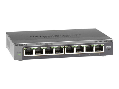 NETGEAR Plus GS108Ev3 - switch - 8 ports - unmanaged (NET-GS108E-300NAS)