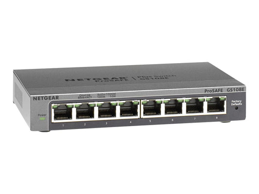NETGEAR Plus GS108Ev3 - switch - 8 ports - unmanaged (NET-GS108E-300NAS)