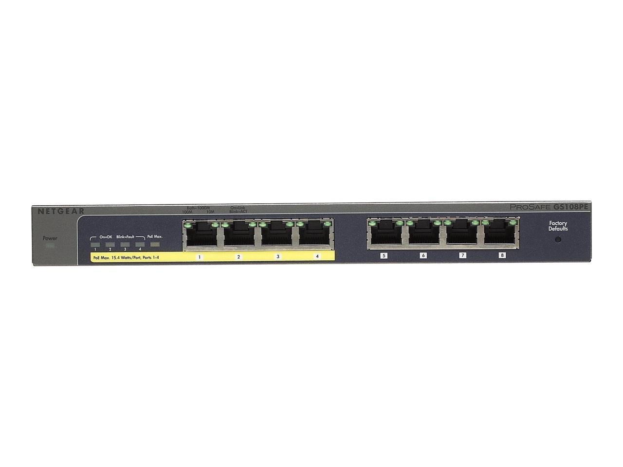 NETGEAR Plus GS108PEv3 - switch - 8 ports - managed (NET-GS108PE-300NAS)