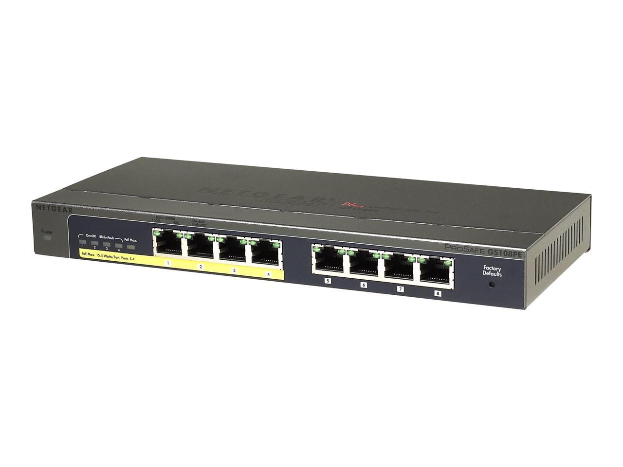 NETGEAR Plus GS108PEv3 - switch - 8 ports - managed (NET-GS108PE-300NAS)