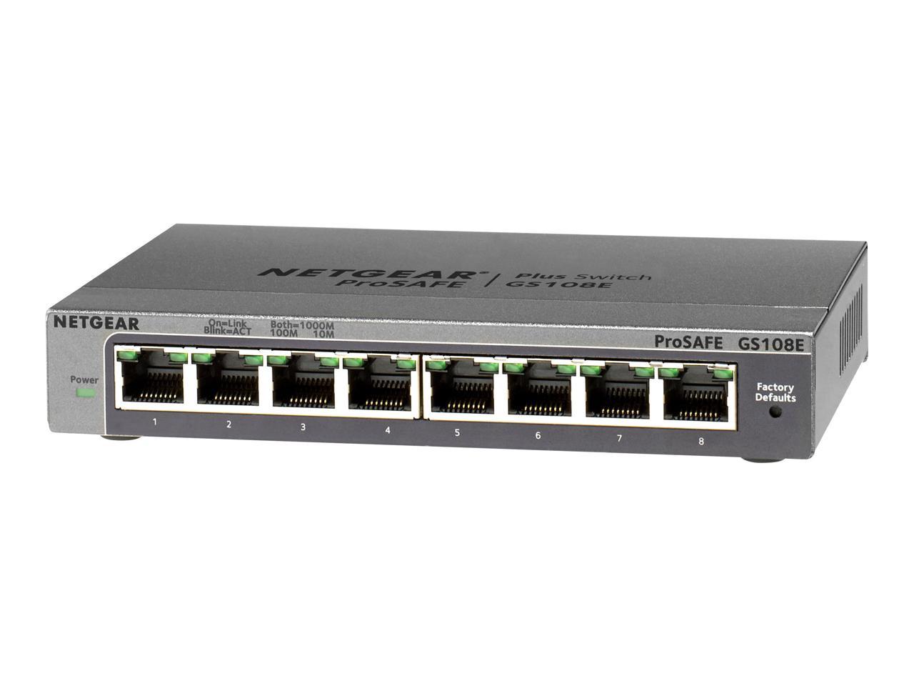 NETGEAR Plus GS108Ev3 - switch - 8 ports - unmanaged (NET-GS108E-300NAS)
