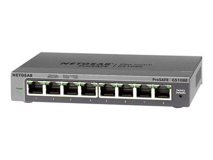 NETGEAR Plus GS108Ev3 - switch - 8 ports - unmanaged (NET-GS108E-300NAS)