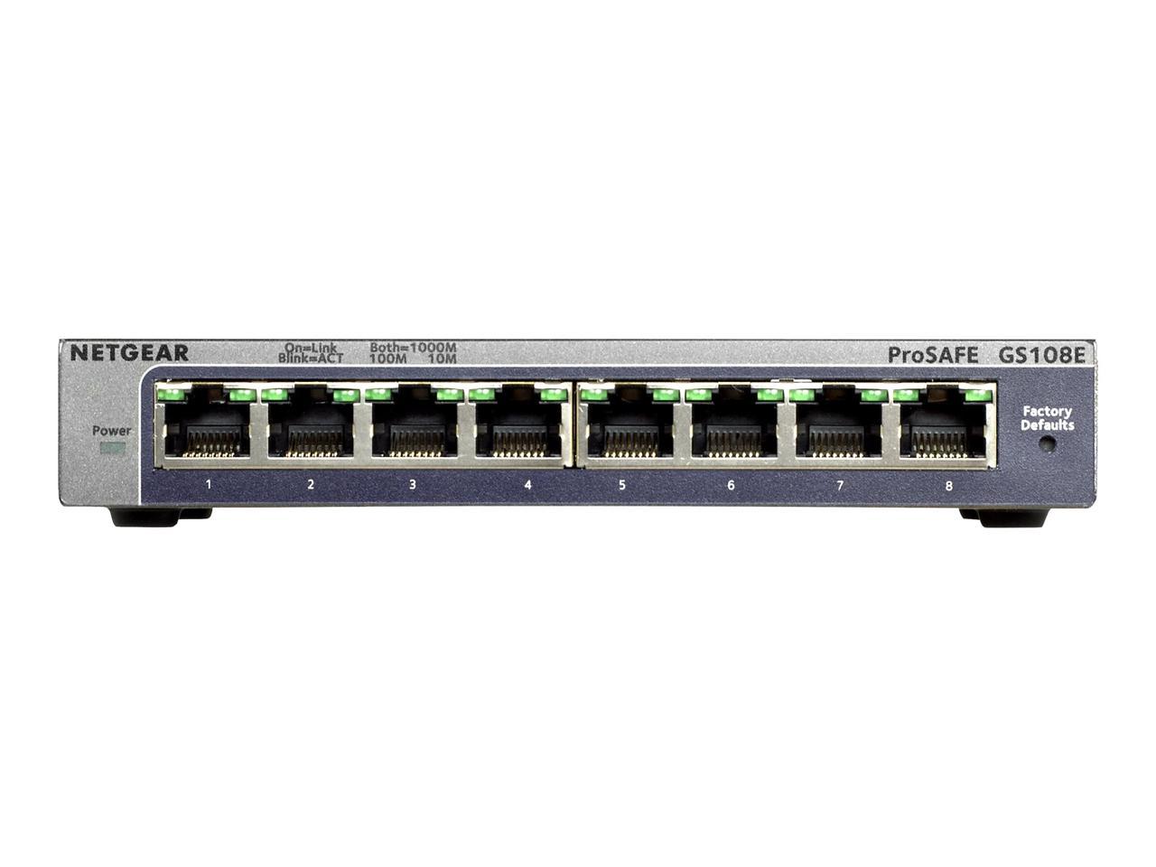 NETGEAR Plus GS108Ev3 - switch - 8 ports - unmanaged (NET-GS108E-300NAS)