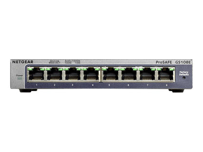 NETGEAR Plus GS108Ev3 - switch - 8 ports - unmanaged (NET-GS108E-300NAS)