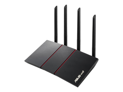ASUS RT-AX55 AX1800 Dual Band WiFi 6 Gigabit Router, 802.11ax, Lifetime internet security, Parental Control, Mesh WiFi support, MU-MIMO, OFDMA, 4 Gigabit LAN Ports, Beamforming