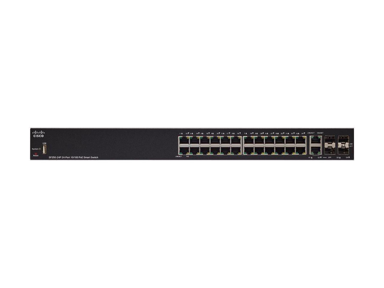 Cisco SF250-24P-K9-NA SF250-24P 24-Port 10/100 PoE