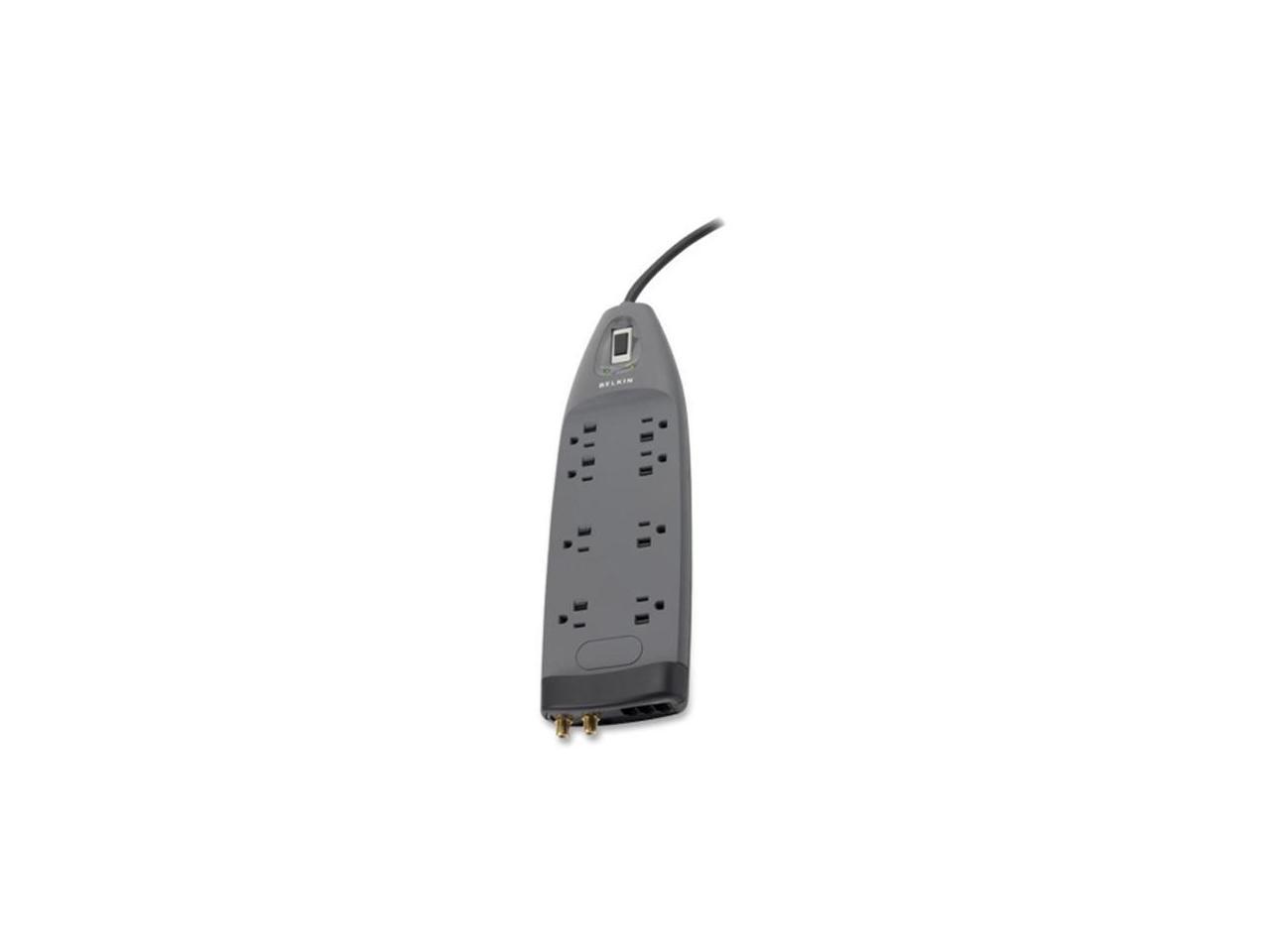 Belkin BLKBE10823006 Surge Protector Coaxial 8 Outlets 6 ft. Cord 3550 Joules Gray