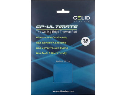 Gelid Solutions Ultimate GP-Ultimate-Thermal Pad 120x120x3.0mm. Excellent Heat Conduction, Ideal Gap Filler. - 1 Pack Model TP-GP04-S-E