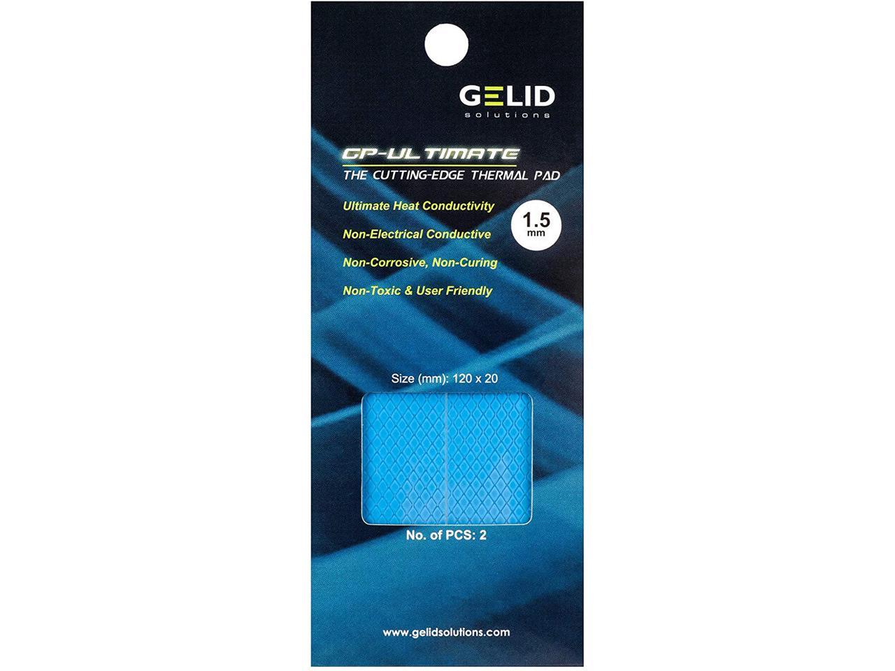 Gelid Solutions GP-Ultimate 15W-Thermal Pad 120x20x 1.5mm(2pcs). Excellent Heat Conduction, Ideal Gap Filler. Model TP-VP04-R-C