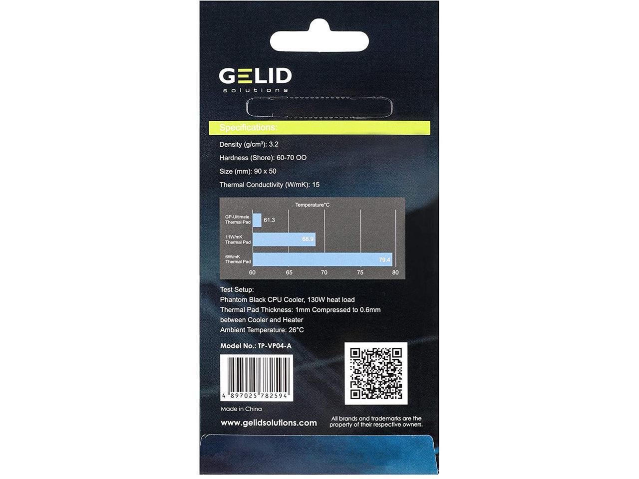Gelid Solutions GP-Ultimate 15W- Thermal Pad 90x50x1.0mm. Excellent Heat Conduction, Ideal Gap Filler. Easy Installation