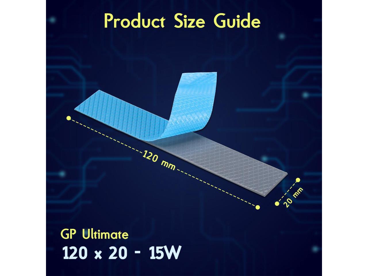 Gelid Solutions GP-Ultimate 15W- Thermal Pad 120x20x2.0mm. Excellent Heat Conduction, Ideal Gap Filler - 1 Pack Model TP-GP04-R-D