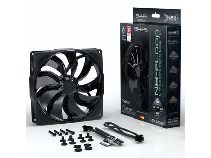 Noiseblocker NB-eLoop B14-PS Black Edition 140mm 4Pin PWM Fan, 300-1200RPM, 83.92CFM, 24.28dBA