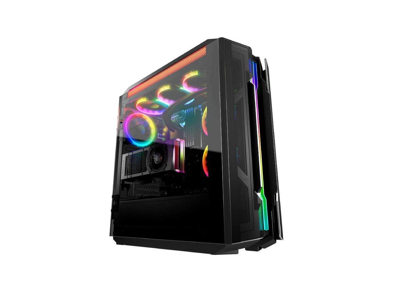 Cougar Gemini T Tempered Glass Mid Tower RGB LED Gaming Case with tool-less side panels