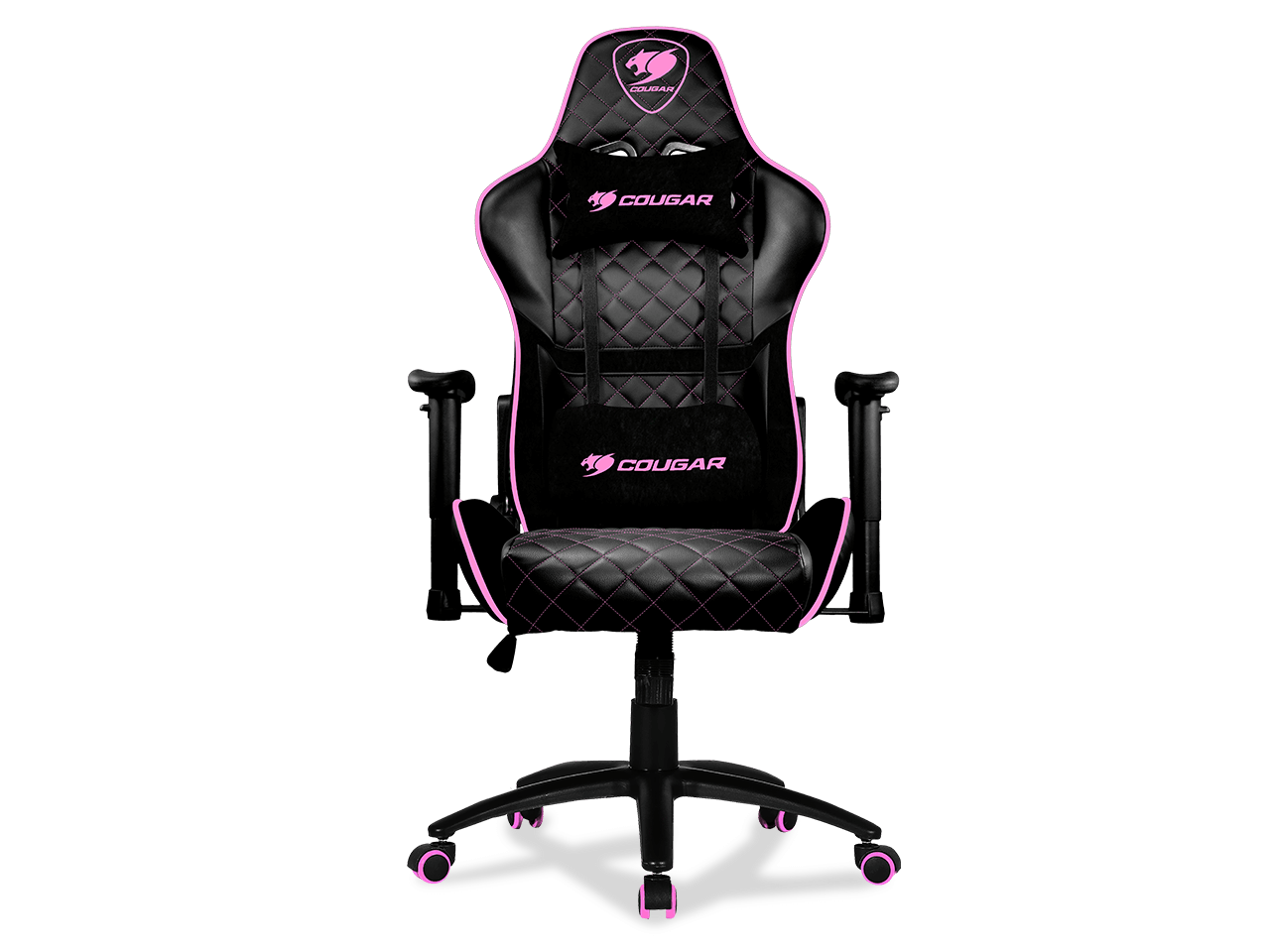 Cougar Armor One Eva (Pink) Gaming Chair with Breathable Premium PVC Leather and Body-embracing High Back Design