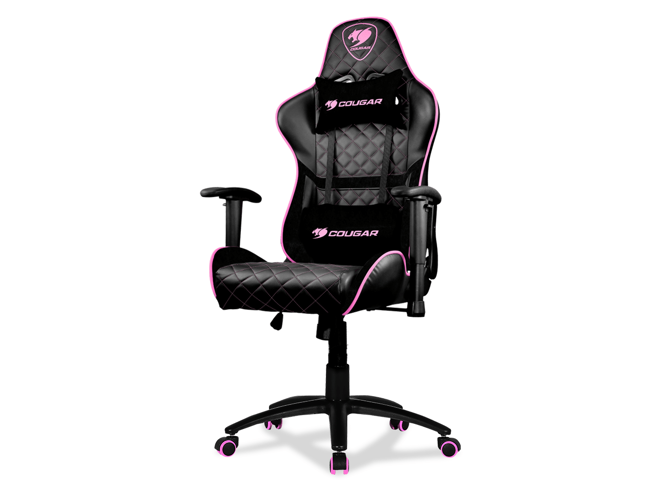 Cougar Armor One Eva (Pink) Gaming Chair with Breathable Premium PVC Leather and Body-embracing High Back Design