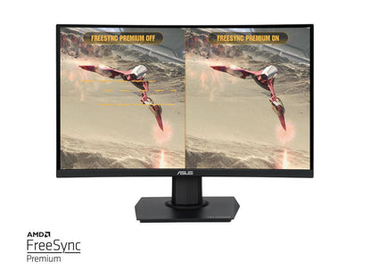 ASUS TUF GAMING VG24VQE 23.6IN 1080P FULL HDASUS TUF Gaming VG24VQE 23.6 Curved Monitor, 1080P Full HD, 165Hz (Supports 144Hz), 1ms, Extreme Low Motion Blur, FreeSync Premium, Shadow Boost, Eye Care