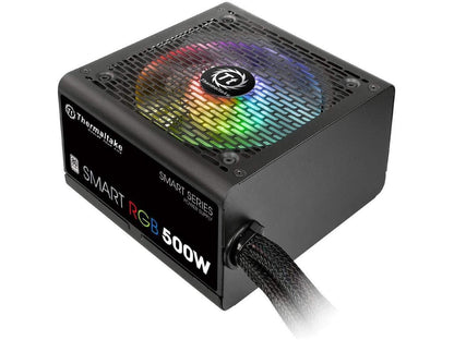 Thermaltake Smart RGB 500W 80+ 256-Color RGB Fan ATX 12V 2.3 Kaby Lake Ready Power Supply 5 Yr Warranty Power Supply PS-SPR-0500NHFAWU-1