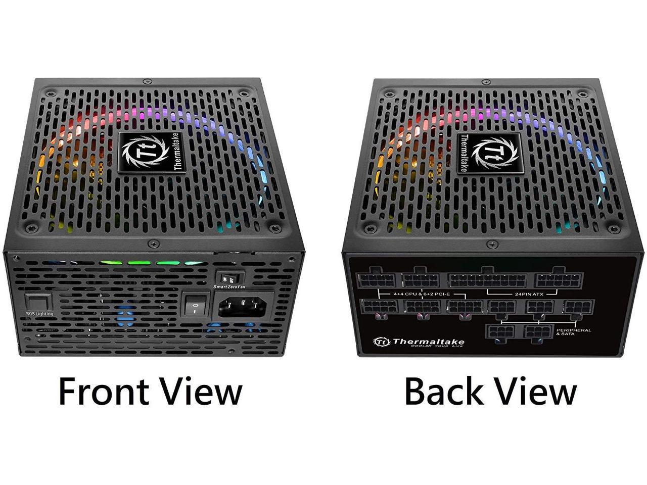 Thermaltake Toughpower Grand RGB 1200W 80+ Platinum Smart Zero RGB Fan, SLI/CrossFire Ready Continuous Power, Full Modular ATX 12V 2.4/EPS 12V 2.92 Power Supply 10 Year Warranty PS-TPG-1200F1FAPU-1