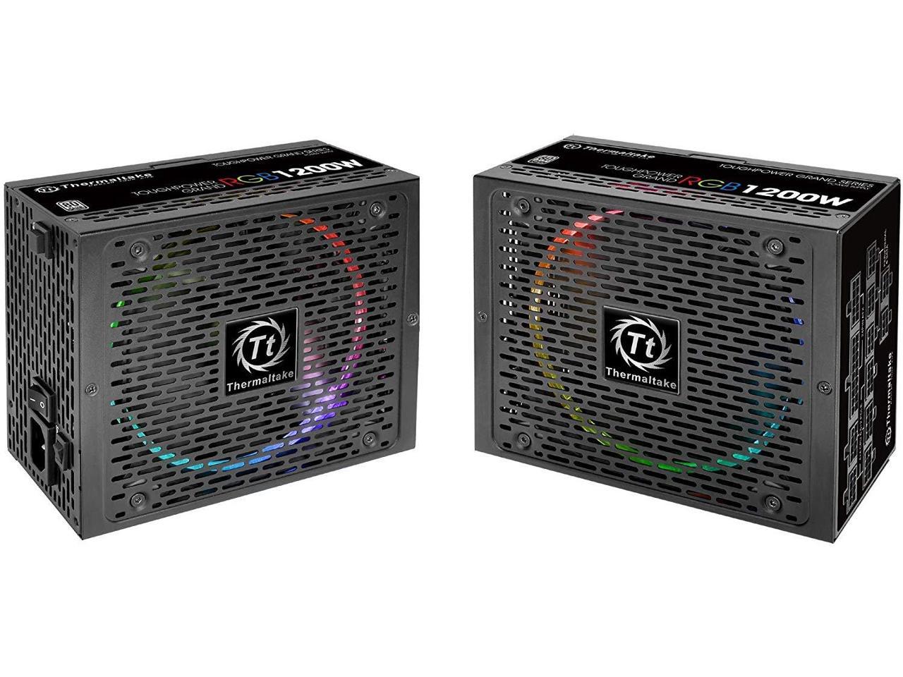 Thermaltake Toughpower Grand RGB 1200W 80+ Platinum Smart Zero RGB Fan, SLI/CrossFire Ready Continuous Power, Full Modular ATX 12V 2.4/EPS 12V 2.92 Power Supply 10 Year Warranty PS-TPG-1200F1FAPU-1