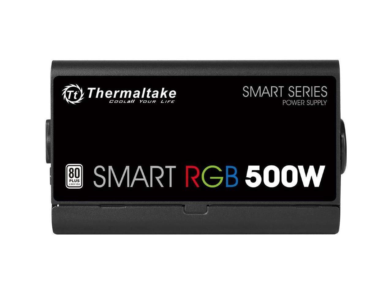 Thermaltake Smart RGB 500W 80+ 256-Color RGB Fan ATX 12V 2.3 Kaby Lake Ready Power Supply 5 Yr Warranty Power Supply PS-SPR-0500NHFAWU-1