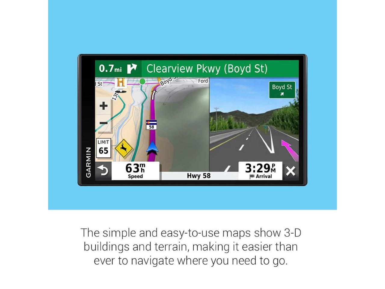Garmin DriveSmart 65 Automobile Portable GPS Navigator - Portable, Mountable