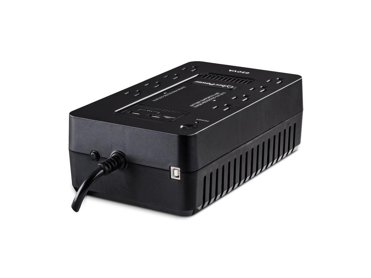 650VA 8-Outlet UPS Battery Backup with USB